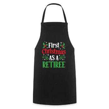 The first Christmas as a retiree family - Cooking Apron - black - Front - AI Model Male 185 dark (185cm)