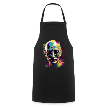 Nobel Peace Prize laureate Mahatma Gandhi - Cooking Apron - black - Front - AI Model Male 185 dark (185cm)