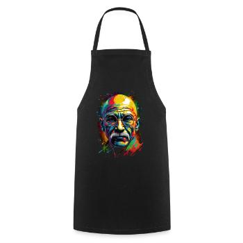 Nobel Peace Prize laureate Mahatma Gandhi - Cooking Apron - black - Front - AI Model Male 185 dark (185cm)