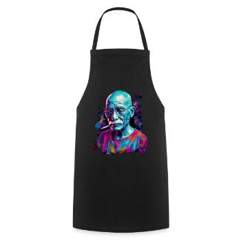 Nobel Peace Prize laureate Mahatma Gandhi - Cooking Apron - black - Front - AI Model Male 185 dark (185cm)