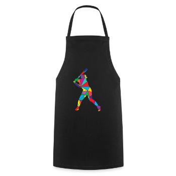 Low Poly Pitcher Schläger Polygon Baseball - Kochschürze - Schwarz - Vorne - AI Model Male 185 dark (185cm)
