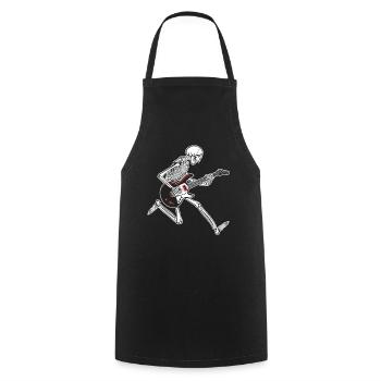 Guitare squelette - Tablier de cuisine - noir - Devant - AI Model Male 185 dark (185cm)