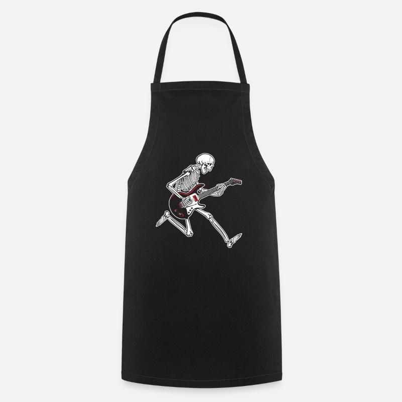 Skeleton Guitar - Cooking Apron - black