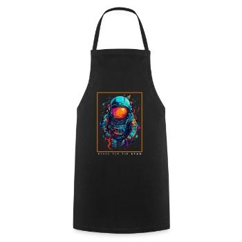 Astronaute abstrait coloré dans l’espace - Tablier de cuisine - noir - Devant - AI Model Male 185 dark (185cm)