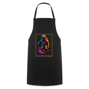 Astronaute abstrait coloré dans un cadeau spatial - Tablier de cuisine - noir - Devant - AI Model Male 185 dark (185cm)