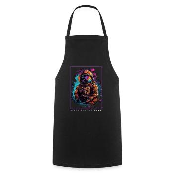 Astronaute abstrait coloré dans un cadeau spatial - Tablier de cuisine - noir - Devant - AI Model Male 185 dark (185cm)