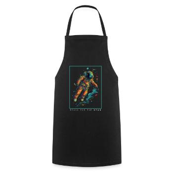 Astronaute abstrait coloré dans l’espace - Tablier de cuisine - noir - Devant - AI Model Male 185 dark (185cm)
