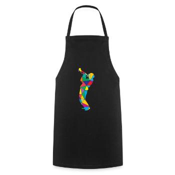 Low Poly Polygon Trumpet - Cooking Apron - black - Front - AI Model Male 185 dark (185cm)