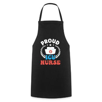 Proud Intensive Care Nurse - Cooking Apron - black - Front - AI Model Male 185 dark (185cm)