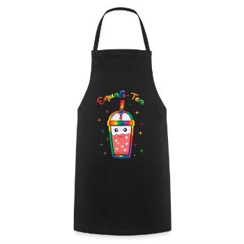 Tea Equality Gay LGBTQ Rainbow Mois de la fierté LGBT - Tablier de cuisine - noir - Devant - AI Model Male 185 dark (185cm)