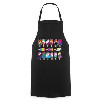 Ice Cream Gay LGBTQ Rainbow LGBT Pride Month - Cooking Apron - black - Front - AI Model Male 185 dark (185cm)