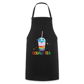 Equality Tea Gay LGBTQ Rainbow LGBT Pride Month - Cooking Apron - black - Front - AI Model Male 185 dark (185cm)