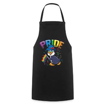 Pinguin-Liebhaber Homosexuell LGBTQ Regenbogen LGBT Pride Monat - Kochschürze - Schwarz - Vorne - AI Model Male 185 dark (185cm)