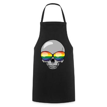 Skeleton Gay LGBTQ Rainbow LGBT Pride Month - Cooking Apron - black - Front - AI Model Male 185 dark (185cm)