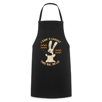 Lustiger Hase Comic Witz - Kochschürze - Schwarz - Vorne - AI Model Male 185 dark (185cm)