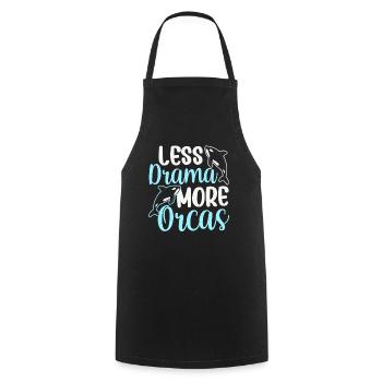 Moins de drame Plus d’orques Mer Protéger la baleine Orque - Tablier de cuisine - noir - Devant - AI Model Male 185 dark (185cm)