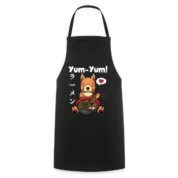 Anime Eichhörnchen Ramen Nudeln Kawaii - Kochschürze - Schwarz - Vorne - AI Model Male 185 dark (185cm)