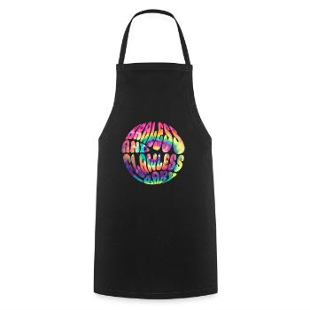 Sans soutien-gorge et impeccable, bébé - Hippie No Bra Tie Dye - Tablier de cuisine - noir - Devant - AI Model Male 185 dark (185cm)