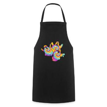 Tie Dye Candies Psychedelic Hippie Costume - Cooking Apron - black - Front - AI Model Male 185 dark (185cm)