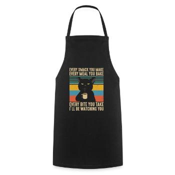Every Smack Every Meal Every Bite I'll Be Watching - Cooking Apron - black - Front - AI Model Male 185 dark (185cm)