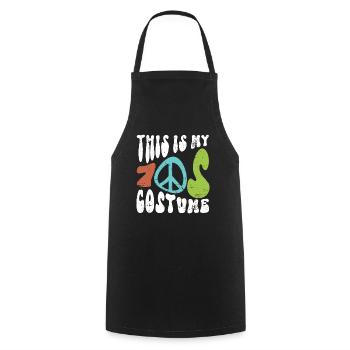 Ceci est mon costume des années 70 - costume hippie - Tablier de cuisine - noir - Devant - AI Model Male 185 dark (185cm)