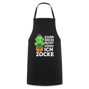 Kann Dich Nicht Hören Ich Zocke Gamer Kaktus - Kochschürze - Schwarz - Vorne - AI Model Male 185 dark (185cm)