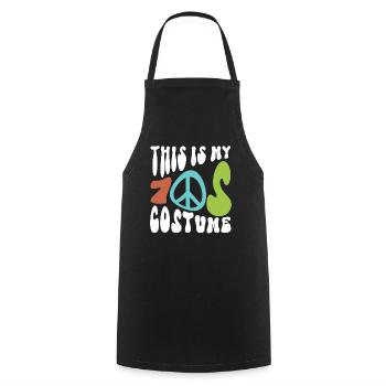 Ceci est mon costume des années 70 - costume hippie - Tablier de cuisine - noir - Devant - AI Model Male 185 dark (185cm)