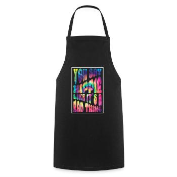 Hippie Costume Tie Dye Hippie Saying - Cooking Apron - black - Front - AI Model Male 185 dark (185cm)
