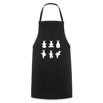 Yoga Llama Méditation Lama fait des exercices de yoga - Tablier de cuisine - noir - Devant - AI Model Male 185 dark (185cm)