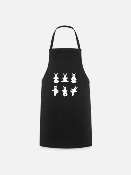 Yoga Llama Meditation Lama does yoga exercises - Cooking Apron - black