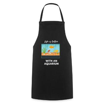Life is better with an aquarium - Cooking Apron - black - Front - AI Model Male 185 dark (185cm)