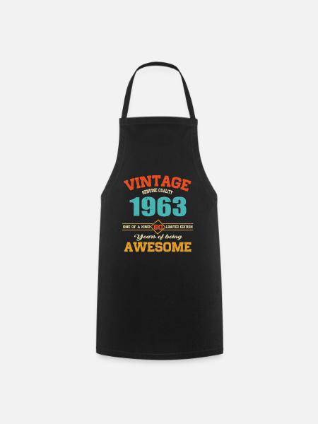 Vintage 1963 Vintage Anniversaire Retro Cadeau - Tablier de cuisine - noir