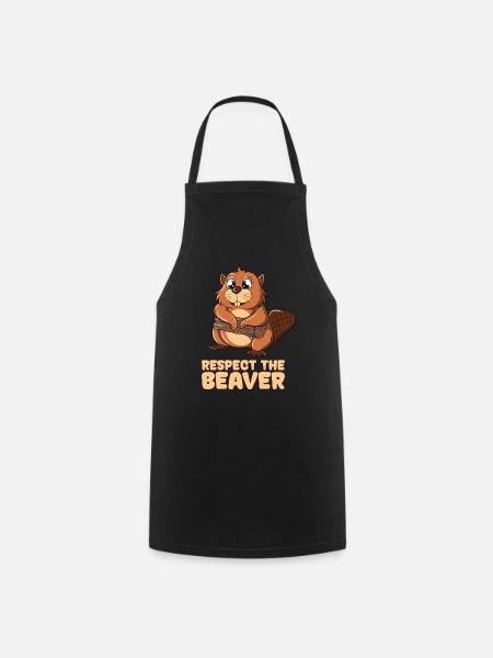 Respect The Beaver - Forklæde - sort