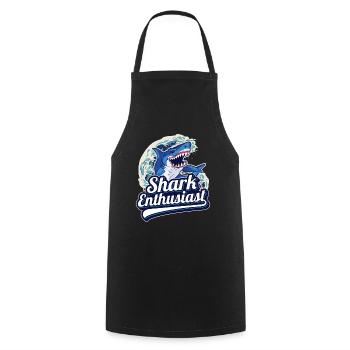 Shark Enthusiast Shark Shark Diving Sharks Shark Tooth - Cooking Apron - black - Front - AI Model Male 185 dark (185cm)