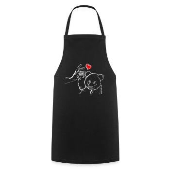 Panda Love Panda High Five - Tablier de cuisine - noir - Devant - AI Model Male 185 dark (185cm)