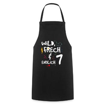 Wild Frech & endlich 7 - Kochschürze - Schwarz - Vorne - AI Model Male 185 dark (185cm)