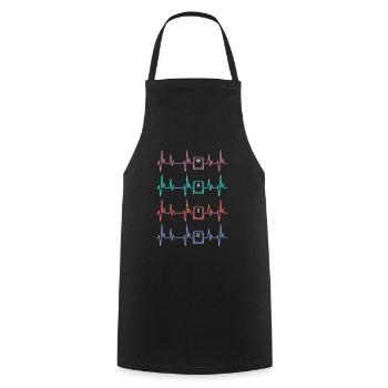 Gaming Heartbeat Keyboard Control wasd - Cooking Apron - black - Front - AI Model Male 185 dark (185cm)