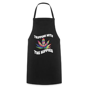 Tripping With The Hippies - Hippie Costume Tie Dye - Cooking Apron - black - Front - AI Model Male 185 dark (185cm)