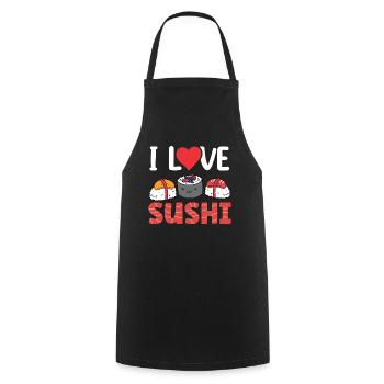 Ich Liebe Sushi Fan Essen Liebhaber Sprüche - Kochschürze - Schwarz - Vorne - AI Model Male 185 dark (185cm)