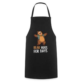 "Bear Hugs For Days" - Funny saying with a bear - Cooking Apron - black - Front - AI Model Male 185 dark (185cm)