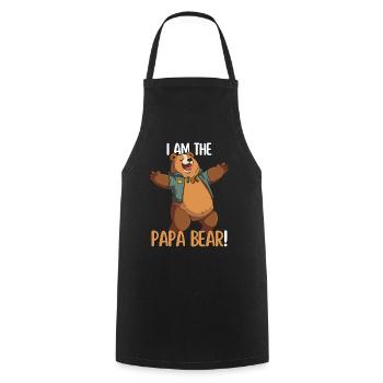 Papa Bear Cartoon Bear Design for Proud Fathers - Cooking Apron - black - Front - AI Model Male 185 dark (185cm)