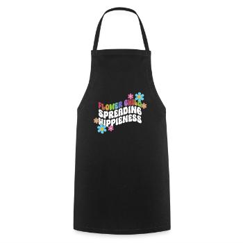 Flower Child Spreading Hippieness - Hippie - Cooking Apron - black - Front - AI Model Male 185 dark (185cm)