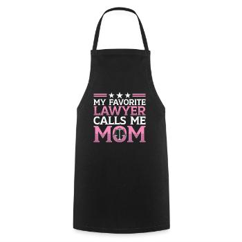 Mon avocat préféré m’appelle maman avocate - Tablier de cuisine - noir - Devant - AI Model Male 185 dark (185cm)