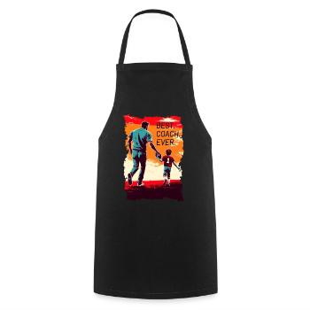 Cadeau de la fête des pères du football américain - Tablier de cuisine - noir - Devant - AI Model Male 185 dark (185cm)