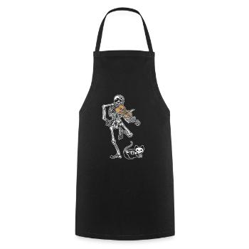 Squelette Violon Cat - Tablier de cuisine - noir - Devant - AI Model Male 185 dark (185cm)