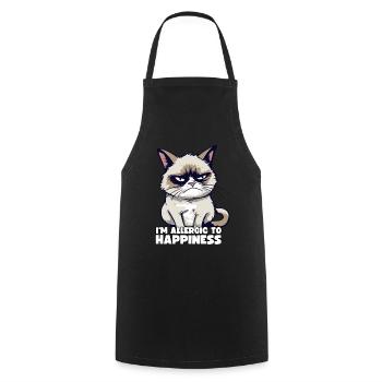 Grump Cat - I'm Allergic To Happiness Sarcasm - Cooking Apron - black - Front - AI Model Male 185 dark (185cm)