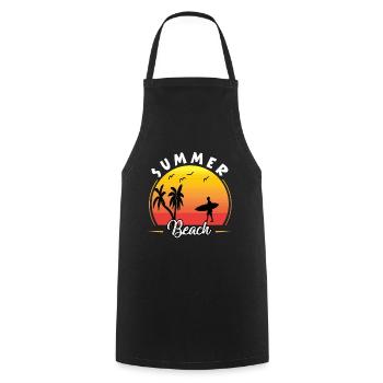 Summer Beach - Kochschürze - Schwarz - Vorne - AI Model Male 185 dark (185cm)