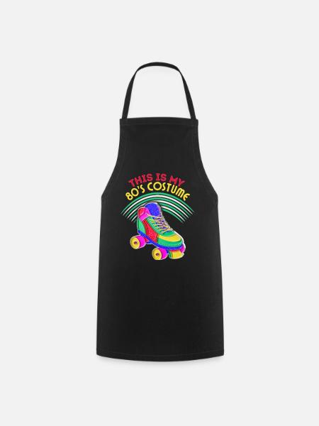 80s Roller Skates, Roller Skating, Saying - Cooking Apron - black