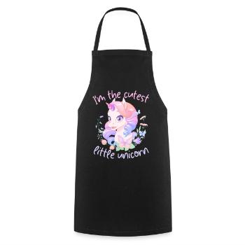Kawaii Unicorn, Unicorn Girl, Saying - Cooking Apron - black - Front - AI Model Male 185 dark (185cm)