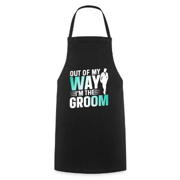 À l’écart, je suis le mariage de fête du marié - Tablier de cuisine - noir - Devant - AI Model Male 185 dark (185cm)